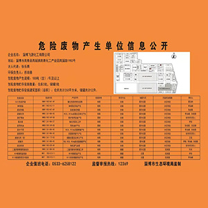淄博太阳成tyc7111cc官网化工有限公司危险废物产生单位制度及信息公开